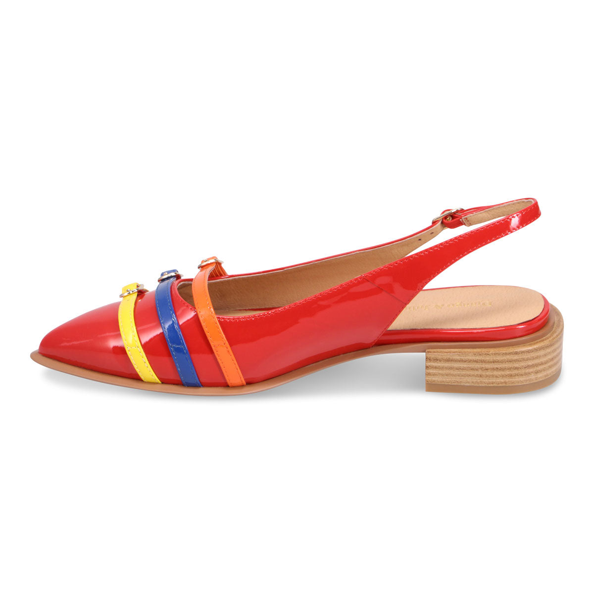 Django & Juliette Eshano Slingback Flat - Red Multi