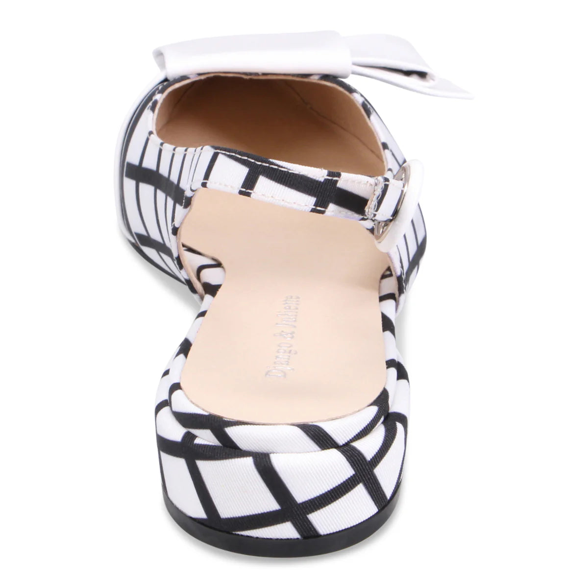 Django & Juliette Evenning Slingback Flat - Black White