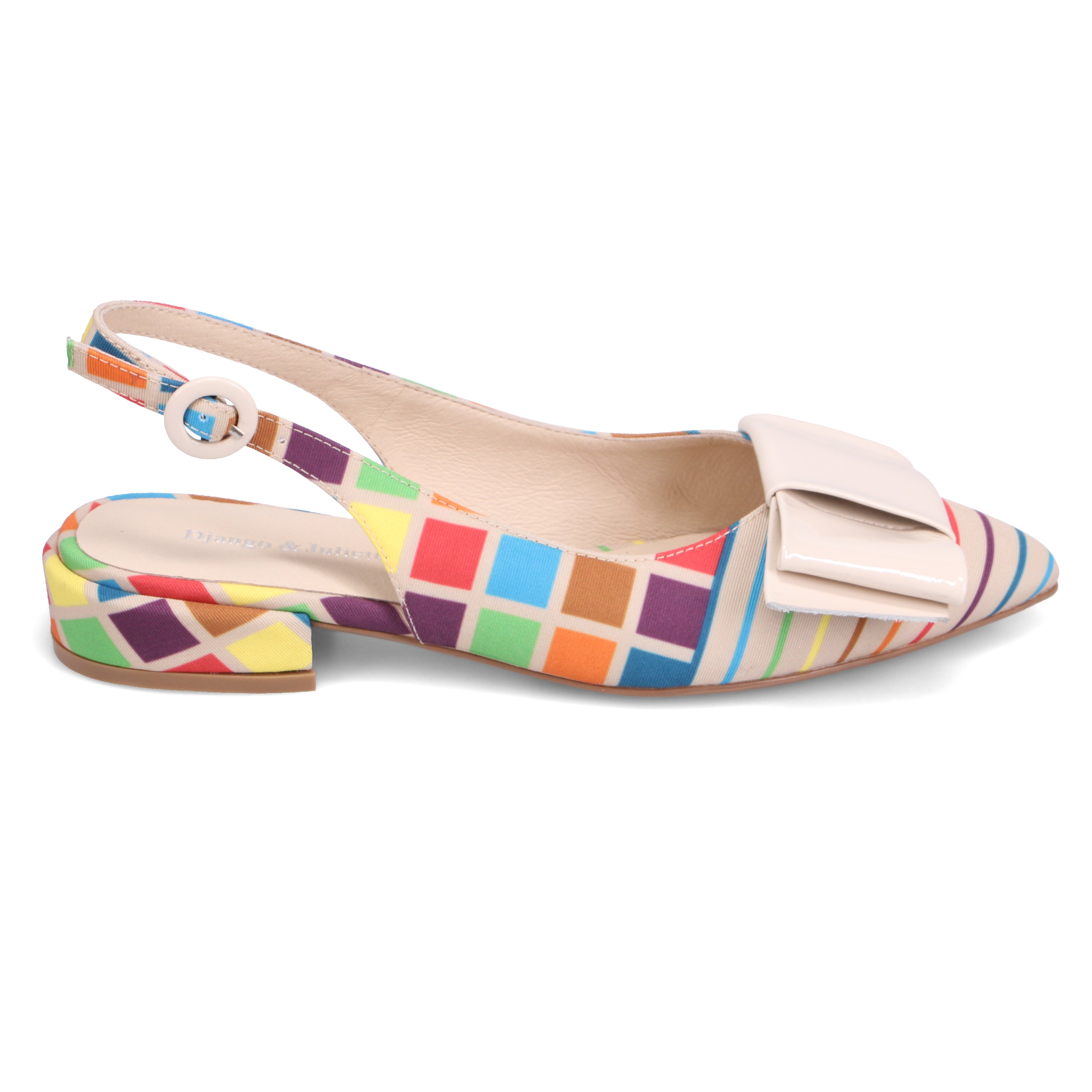 Django & Juliette Evenning Slingback Flat - Natural Bright Multi
