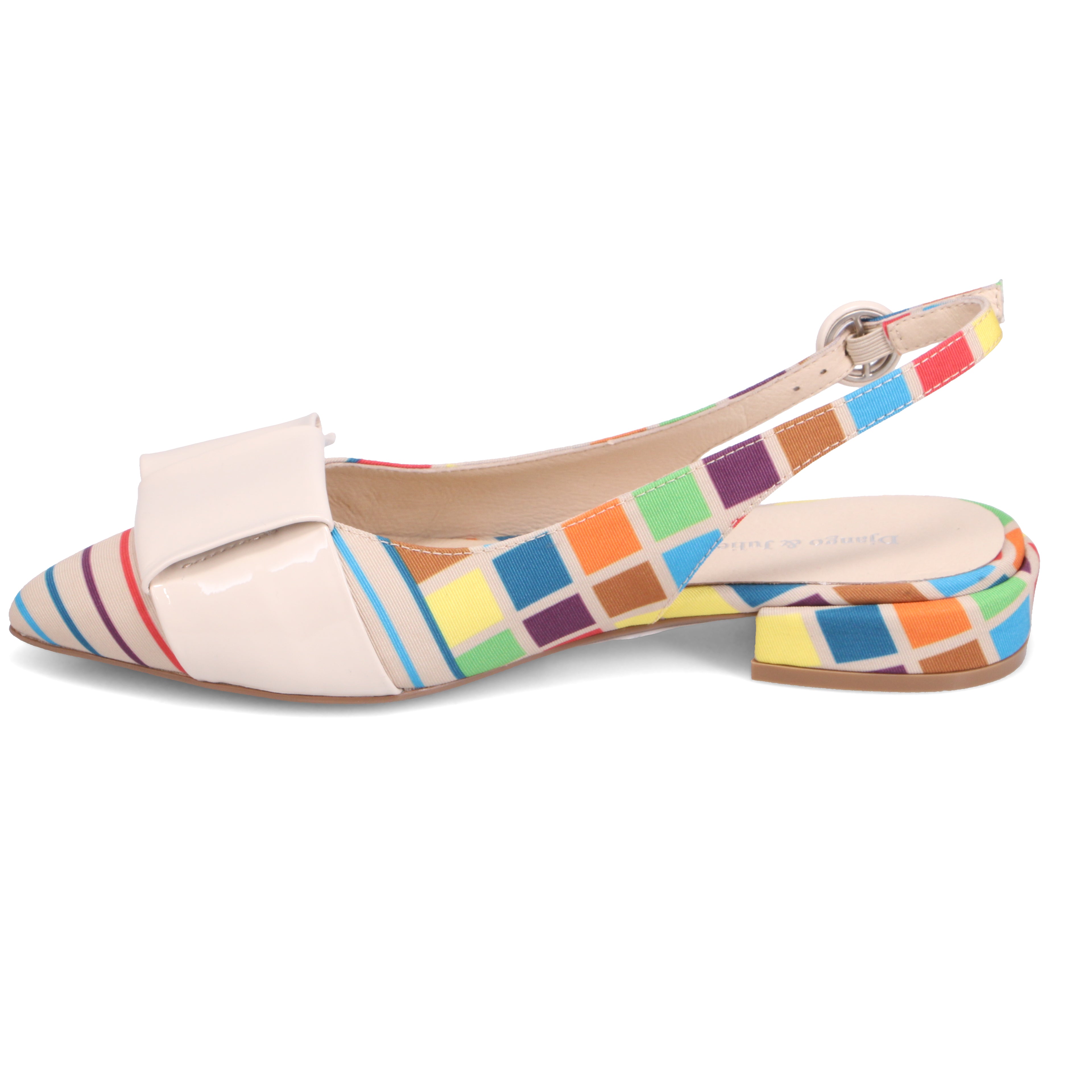 Django & Juliette Evenning Slingback Flat - Natural Bright Multi