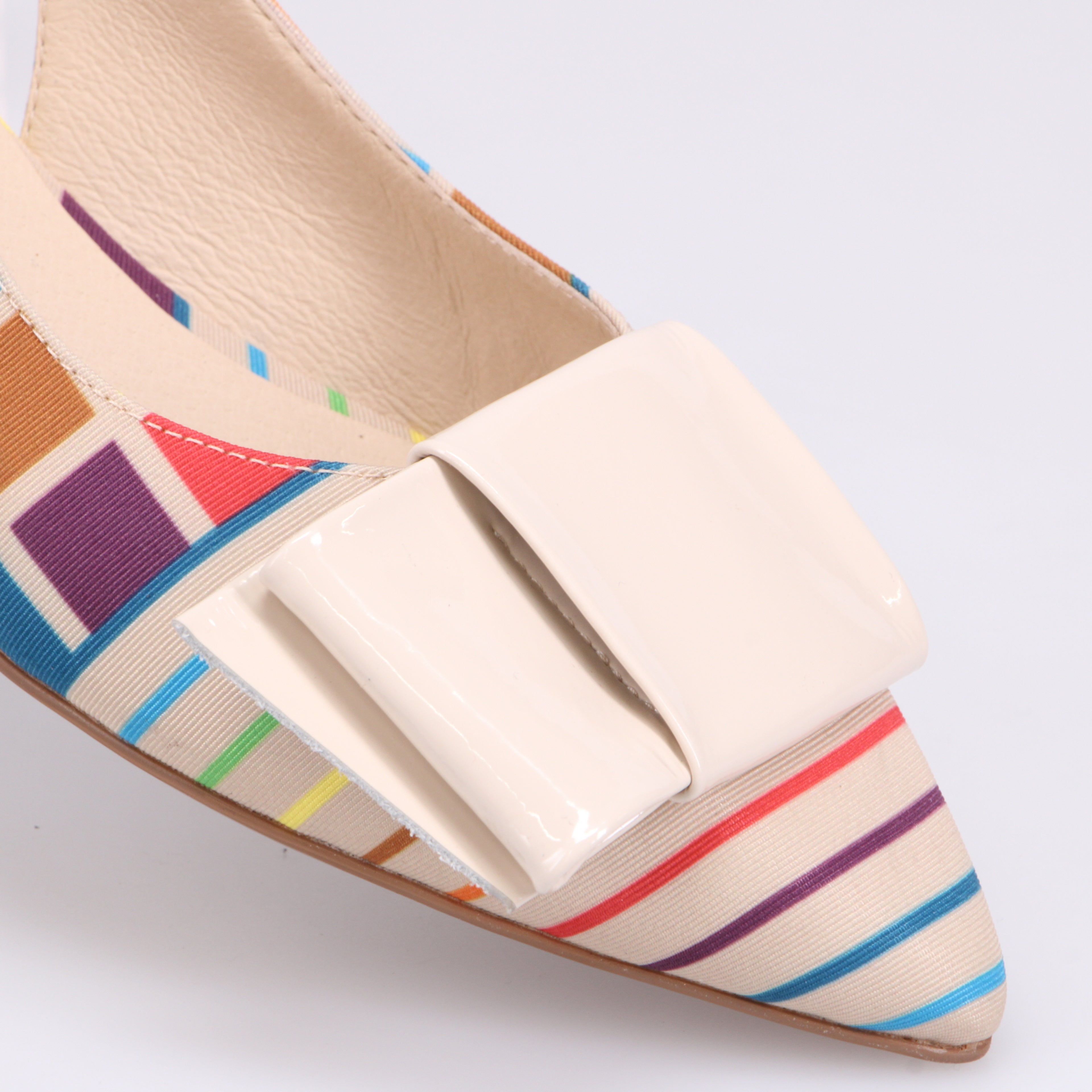 Django & Juliette Evenning Slingback Flat - Natural Bright Multi