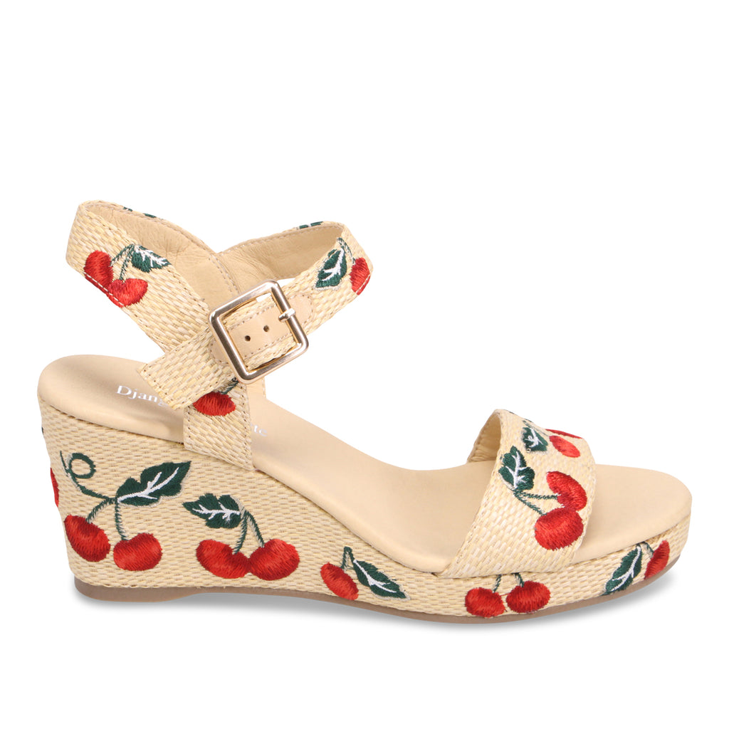 Django & Juliette Gossier Wedge Sandal - Natural Cherries
