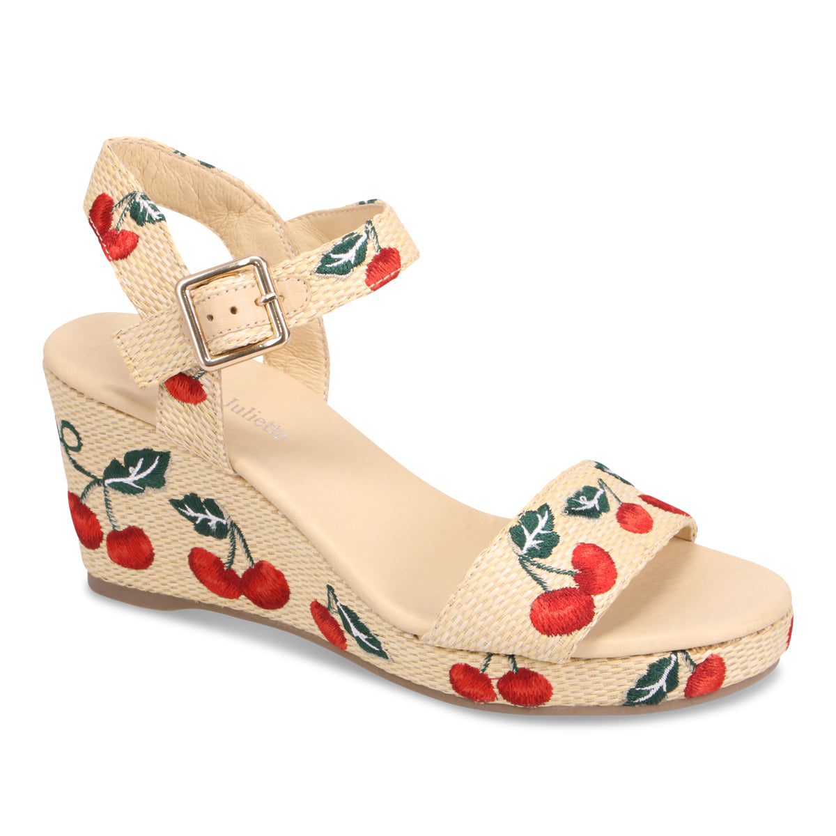 Django & Juliette Gossier Wedge Sandal - Natural Cherries