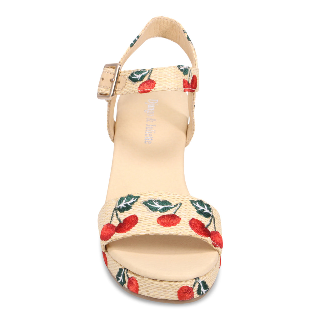Django & Juliette Gossier Wedge Sandal - Natural Cherries