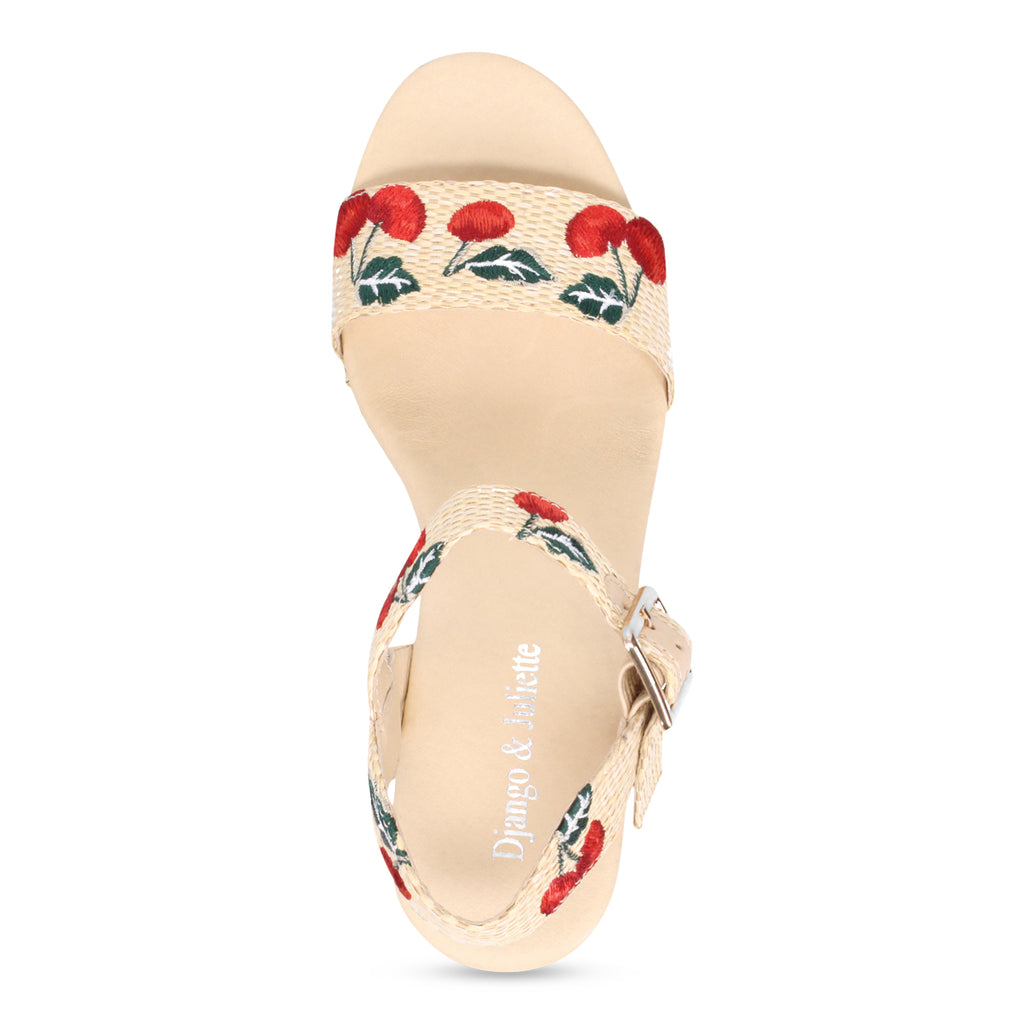 Django & Juliette Gossier Wedge Sandal - Natural Cherries