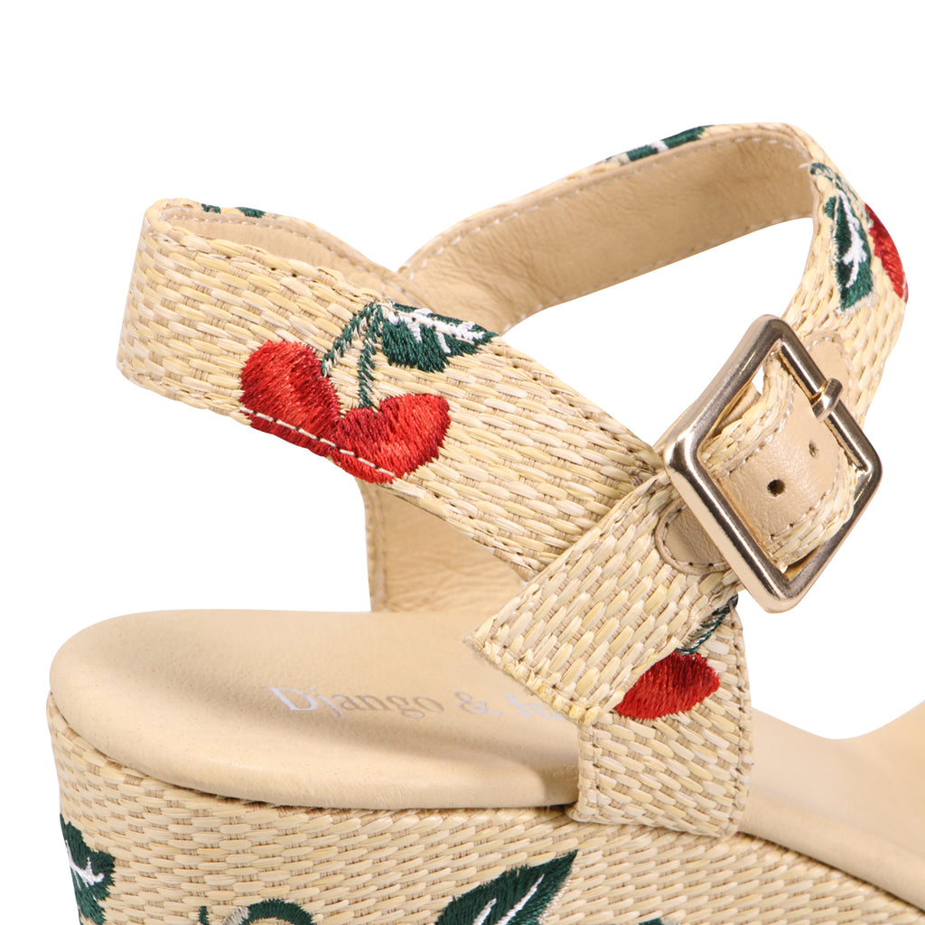 Django & Juliette Gossier Wedge Sandal - Natural Cherries