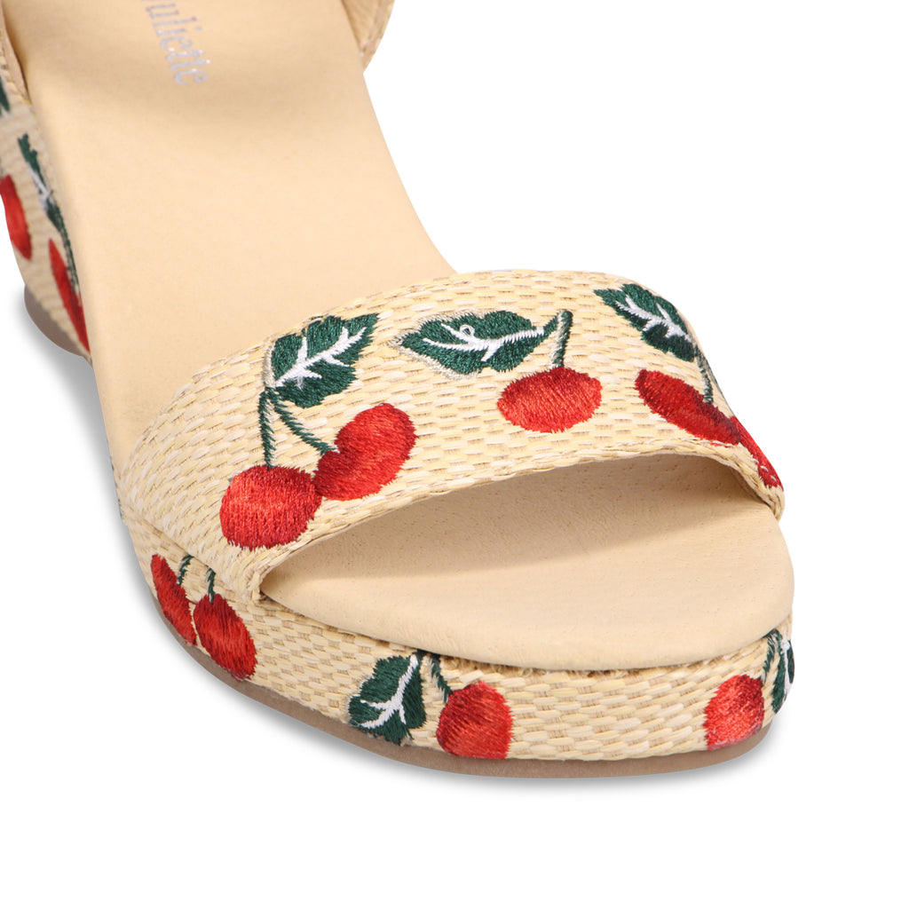 Django & Juliette Gossier Wedge Sandal - Natural Cherries