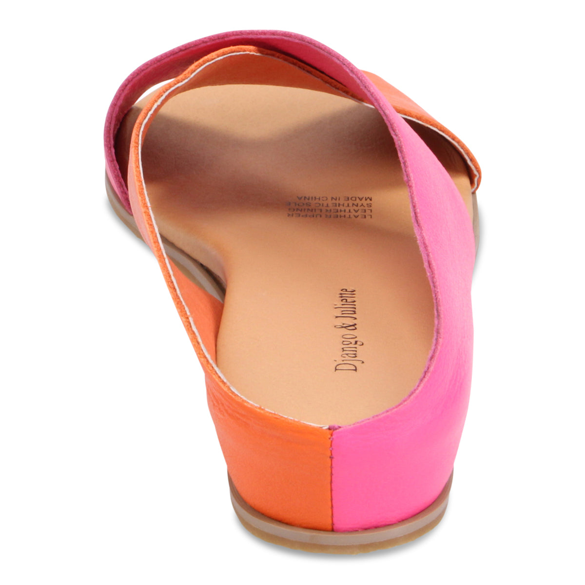 Django & Juliette Harli Slide Sandal - Orange/Hot Pink