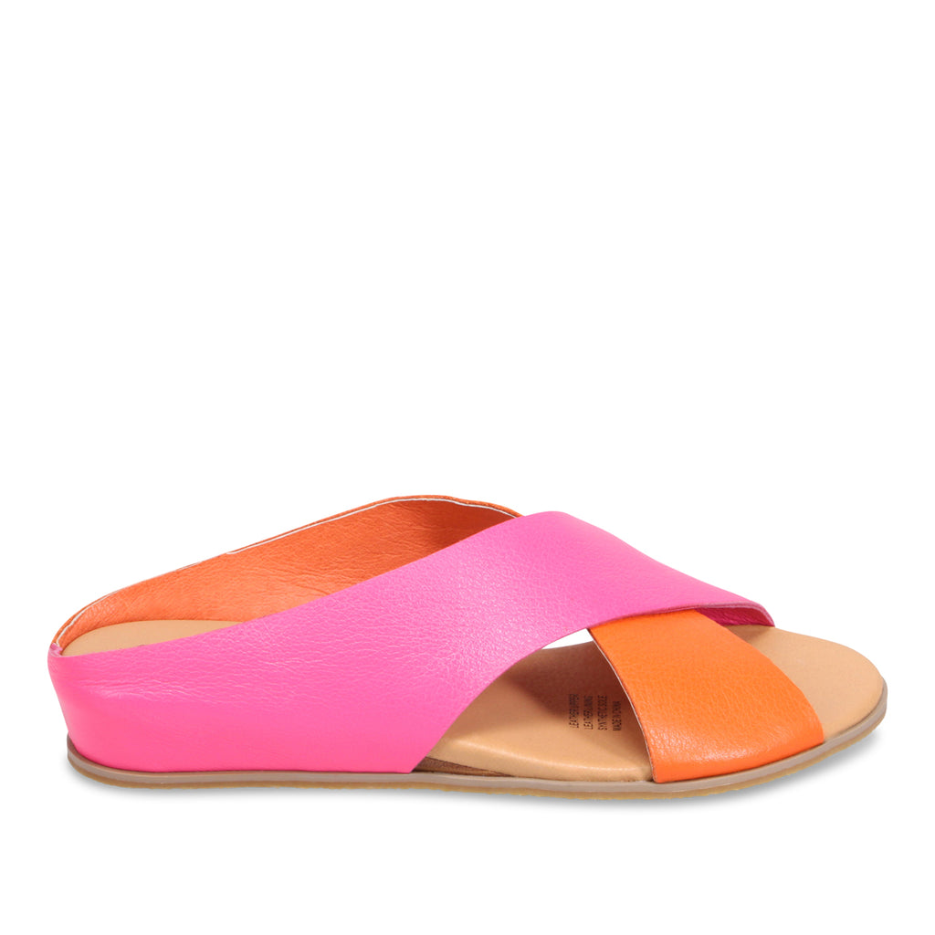 Django & Juliette Harli Slide Sandal - Orange/Hot Pink