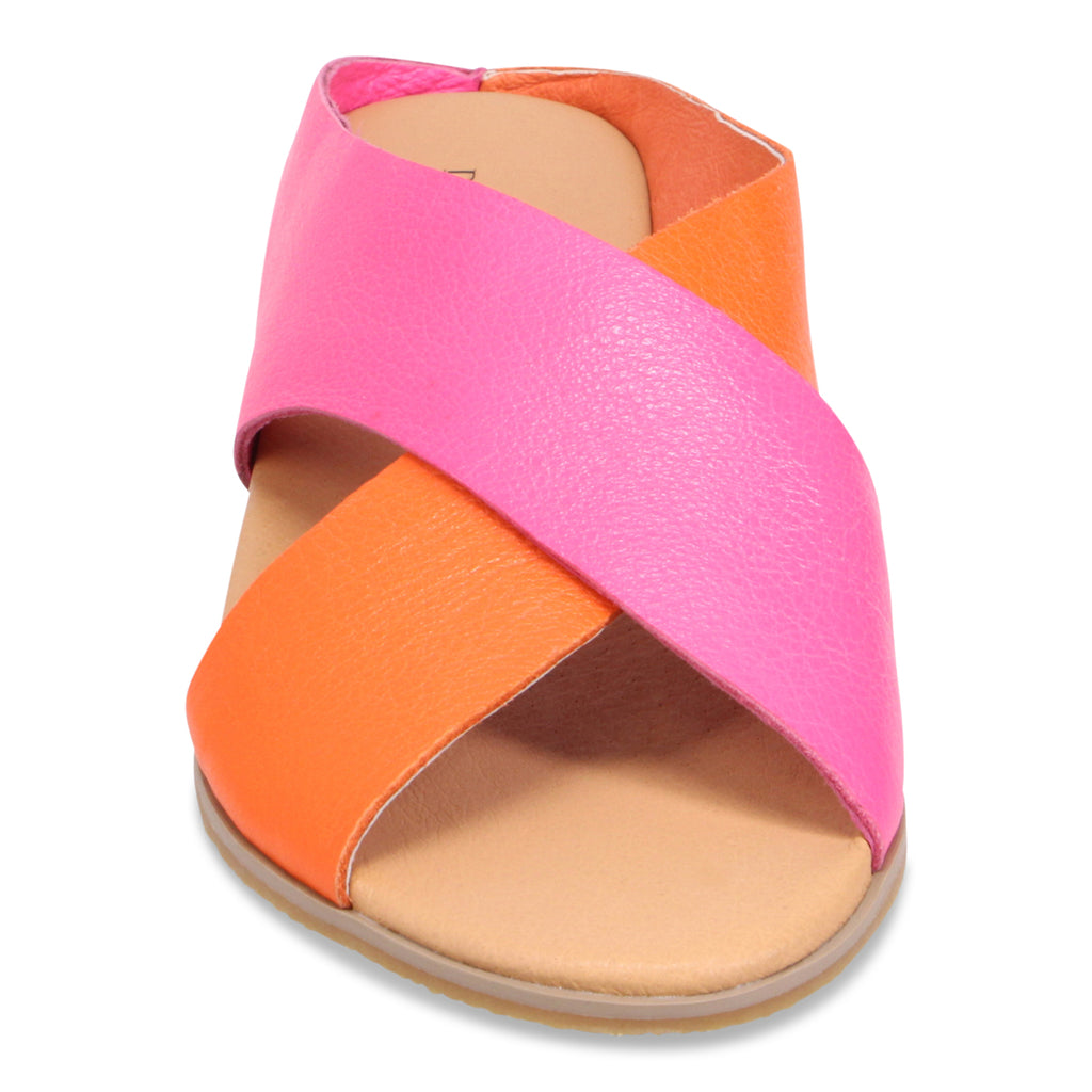 Django & Juliette Harli Slide Sandal - Orange/Hot Pink