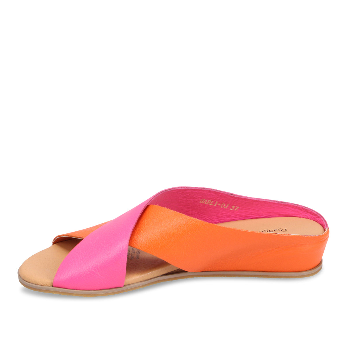 Django & Juliette Harli Slide Sandal - Orange/Hot Pink