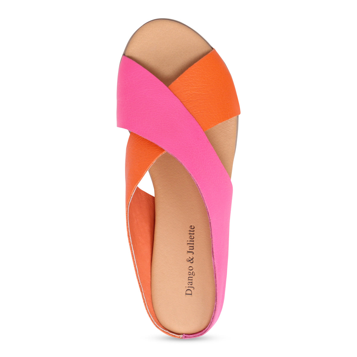 Django & Juliette Harli Slide Sandal - Orange/Hot Pink