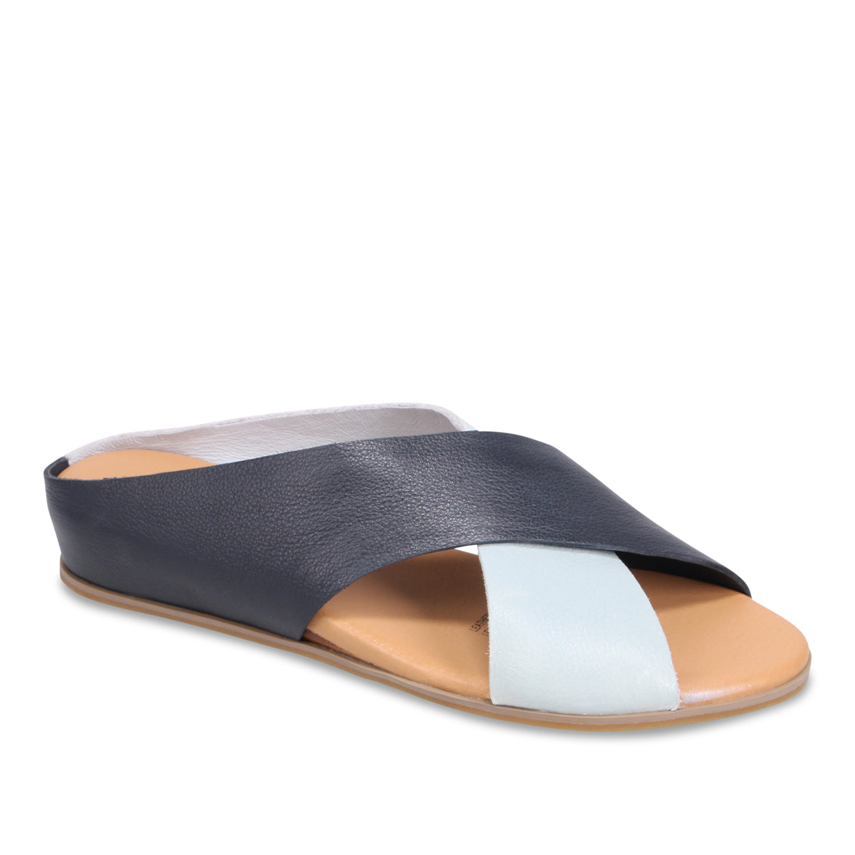 Django & Juliette Harli Slide Sandal - Pale Blue Navy