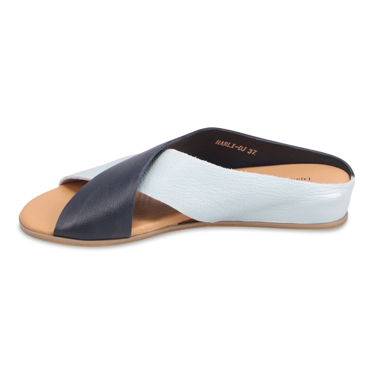 Django & Juliette Harli Slide Sandal - Pale Blue Navy