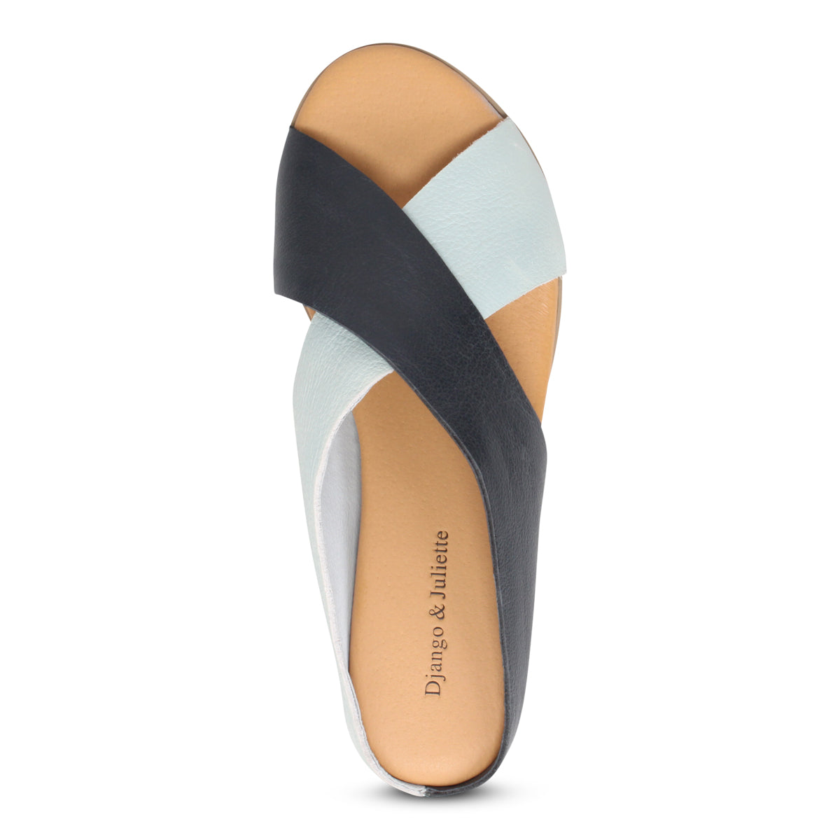 Django & Juliette Harli Slide Sandal - Pale Blue Navy