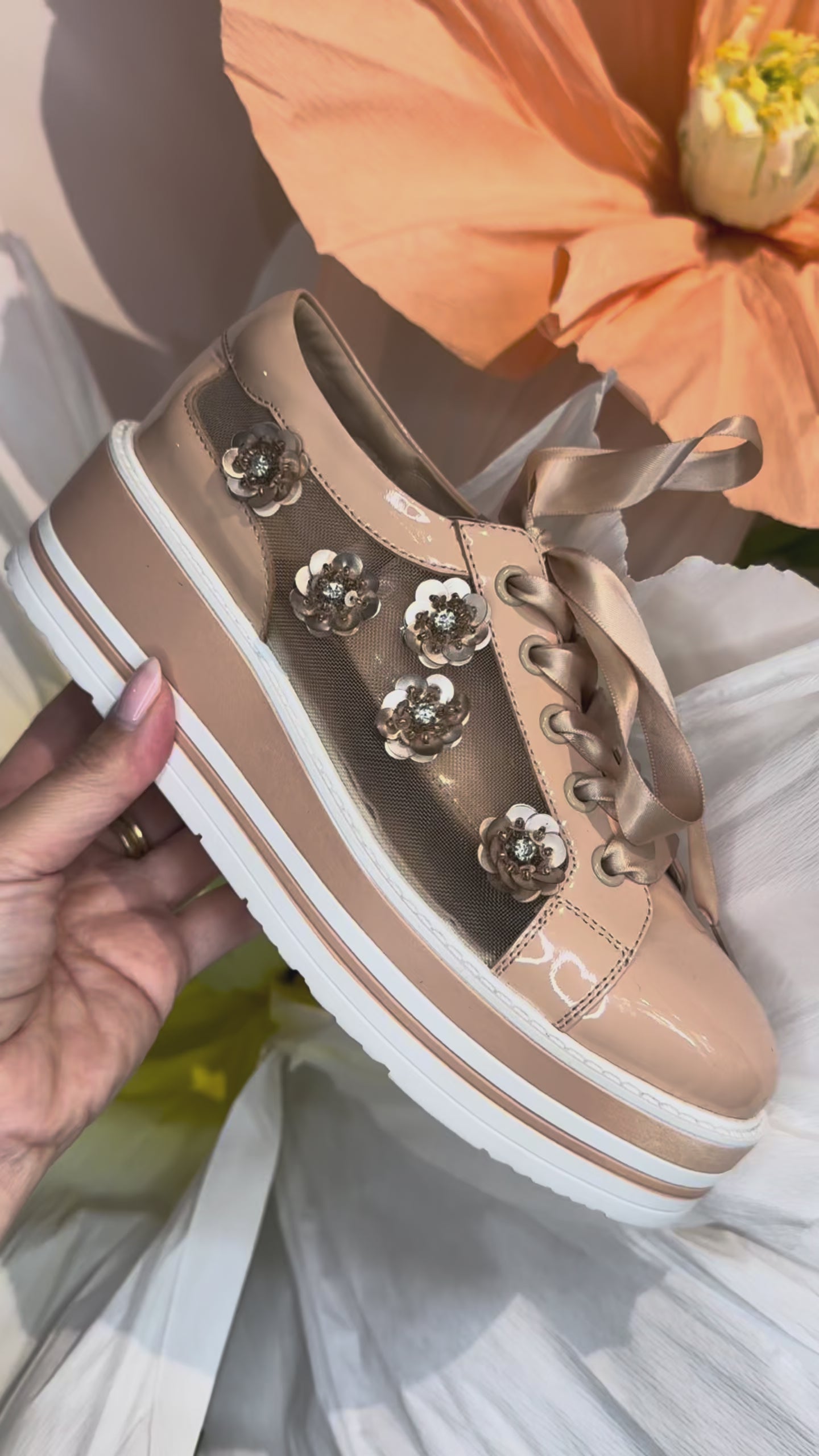 Django & Juliette Mesh Platform Sneaker Nude Serenoy