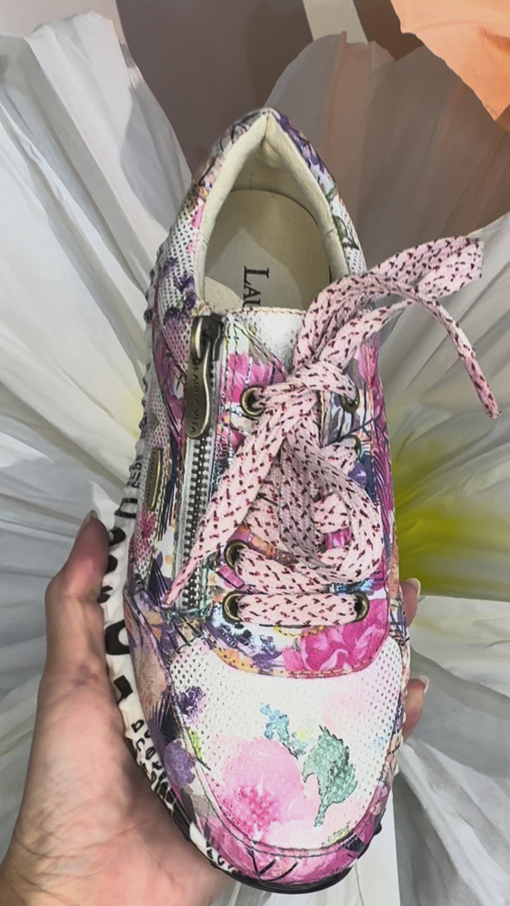 Laura Vita Pink Floral Sneaker