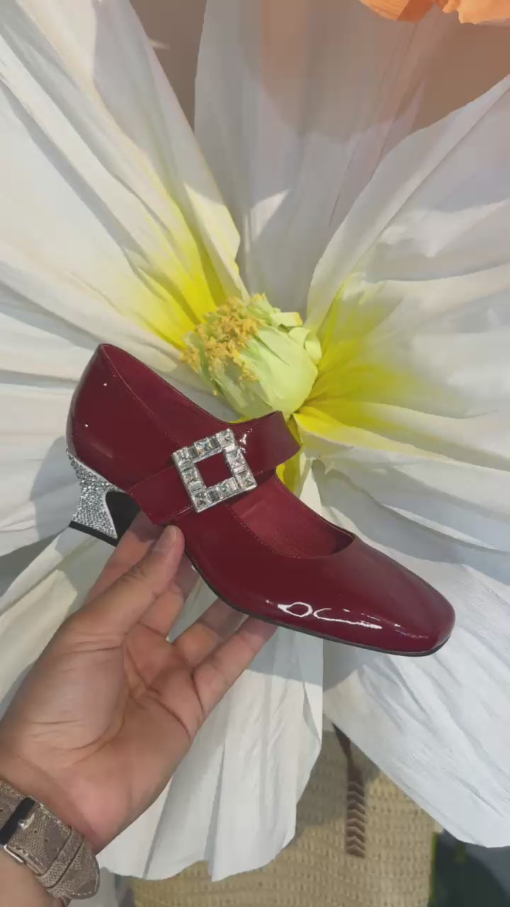 Django & Juliette Beammer Red Patent Leather Slingback