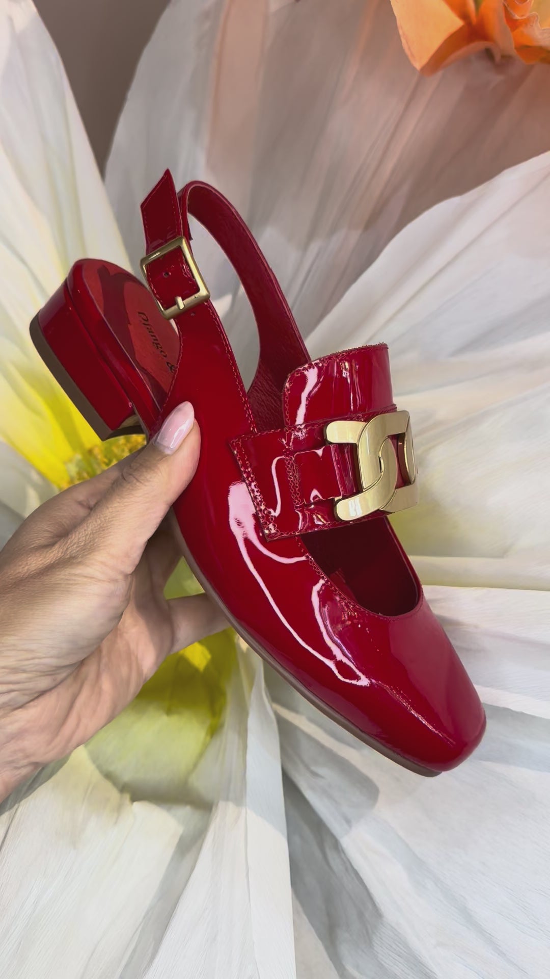 Django & Juliette Beammer Red Patent Leather Slingback
