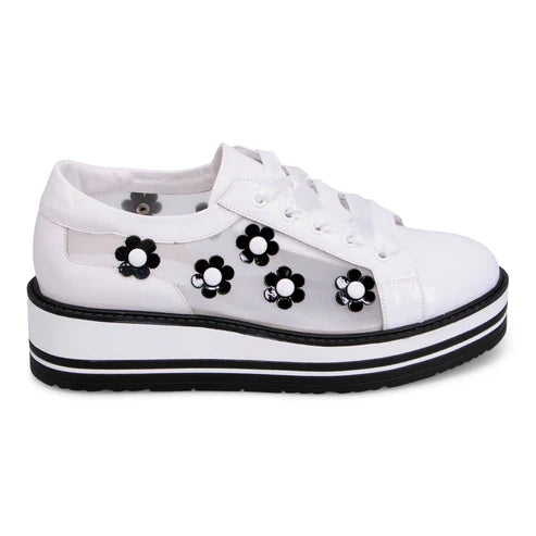 Django & Juliette Serenoy Mesh Platform Sneaker - White