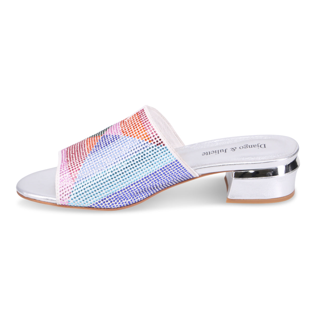 Django & Juliette Tammy Heeled Slide - Silver Multi