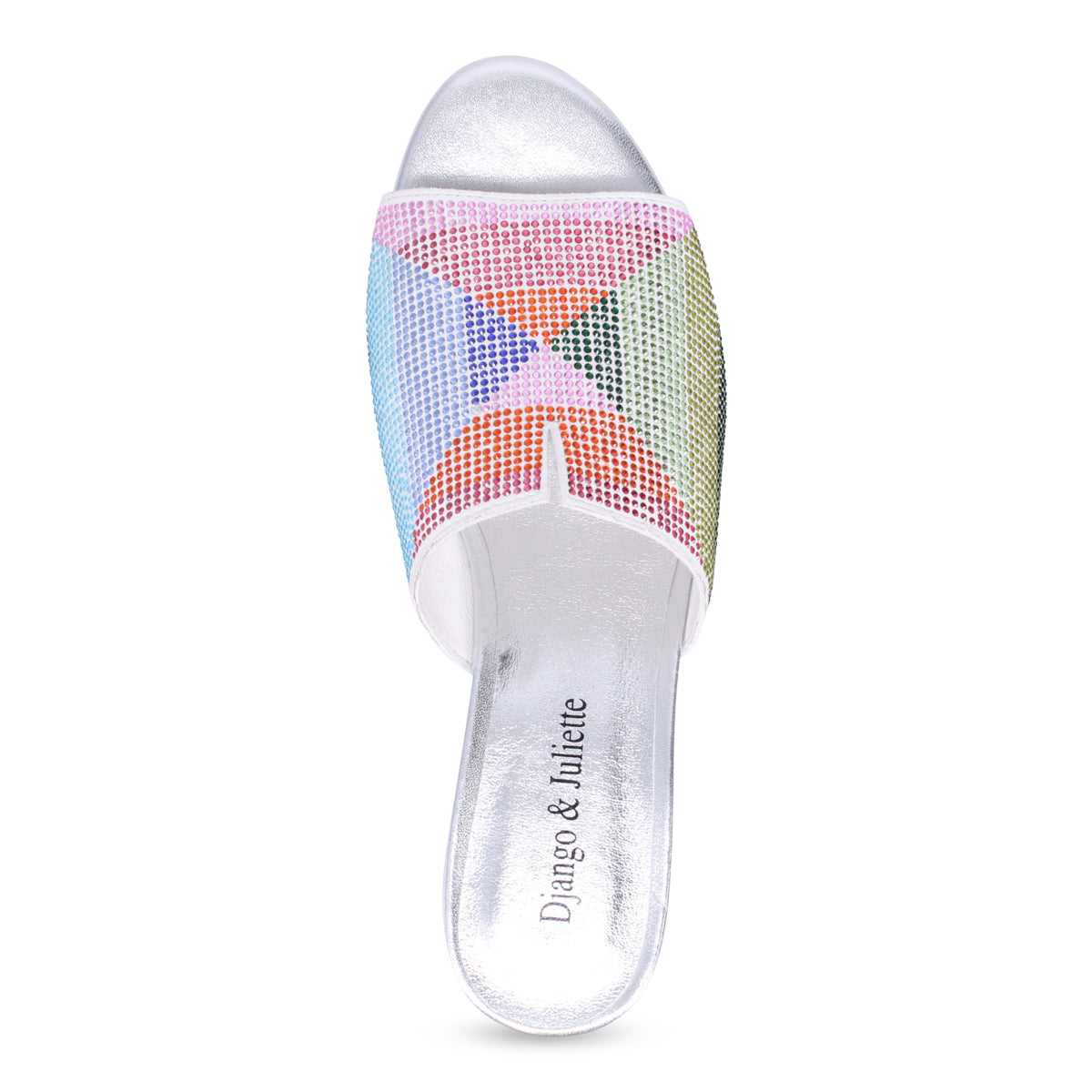 Django & Juliette Tammy Heeled Slide - Silver Multi